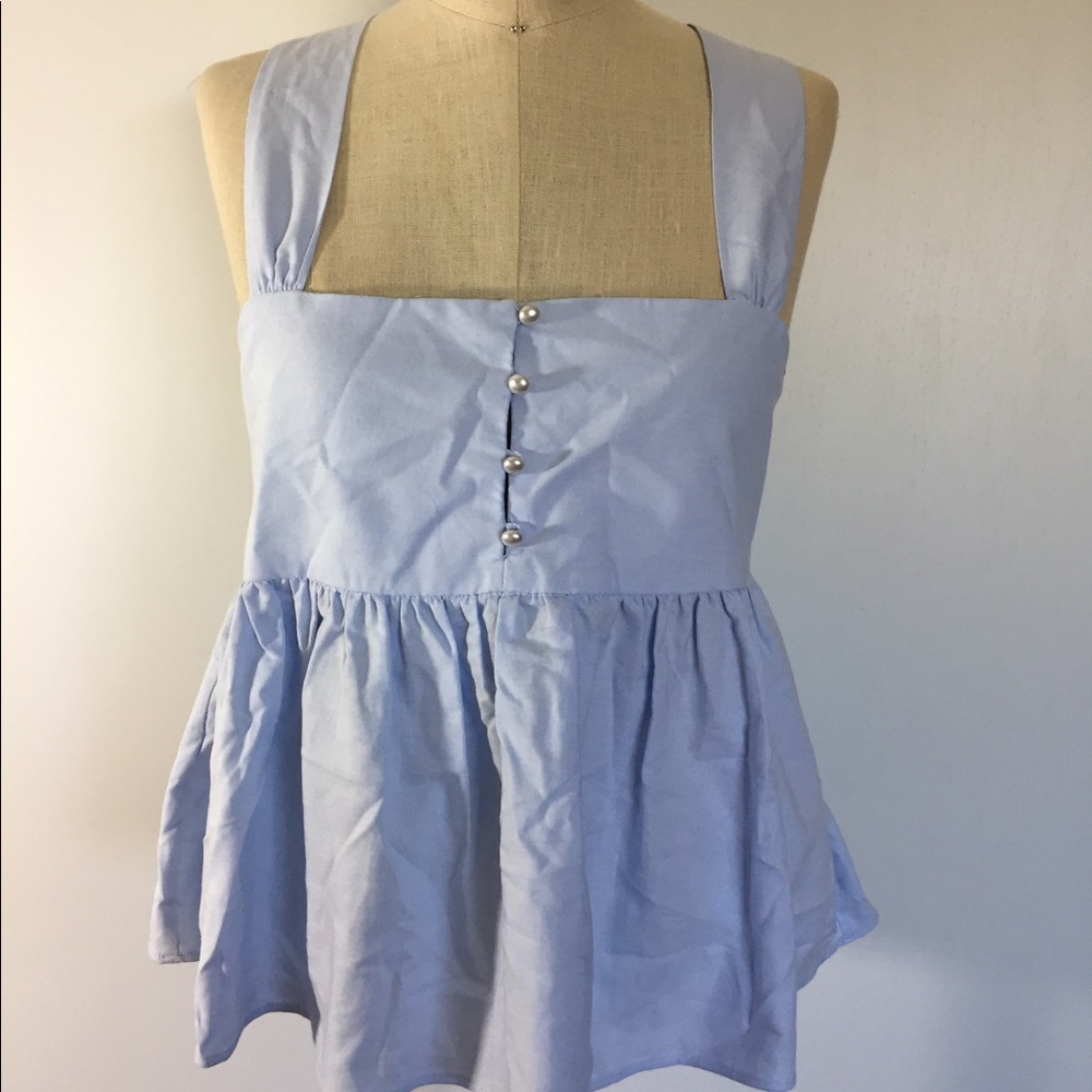 Zara Trafaluc Ruffled summer Blouse NWT Sz Med